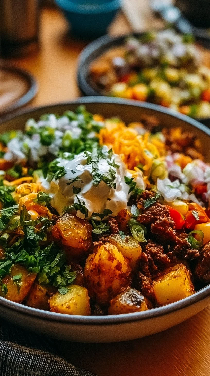 Kartoffel Taco Schüssel Mahlzeit Vorbereiten Einfach Sattigend