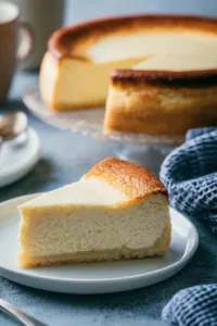 Leckerer Käsekuchen mit cremiger Füllung und knusprigem Boden