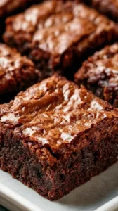 Klassisches Brownie-Rezept mit saftigen Schokoladenbrownies auf einem Teller