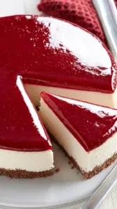 New-York-Erdbeer-Cheesecake mit frischen Erdbeeren und cremigem Topping