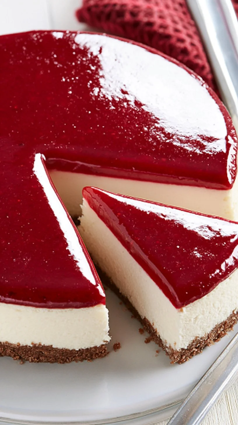 New-York-Erdbeer-Cheesecake mit frischen Erdbeeren und cremigem Topping