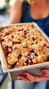 Pflaumenkuchen mit Streusel auf einem Teller, frisch gebacken und appetitlich dekoriert