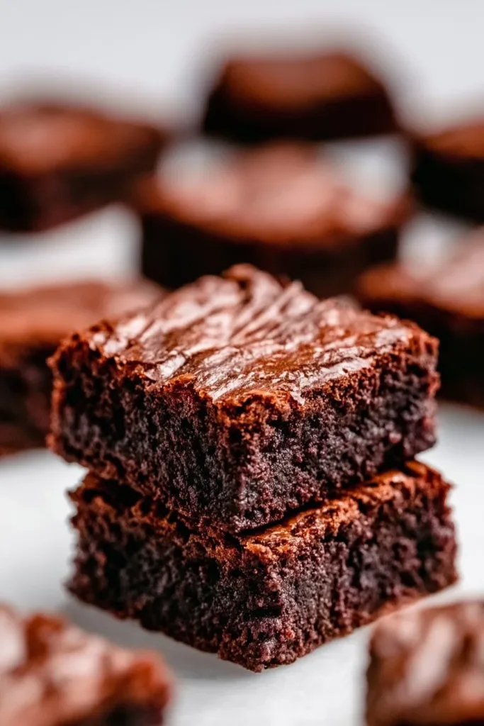 Leckere Schokoladenbrownies auf einem Teller serviert