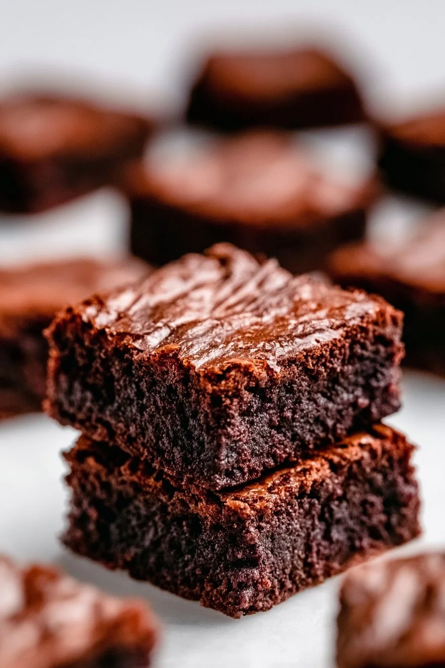 Leckere Schokoladenbrownies auf einem Teller serviert