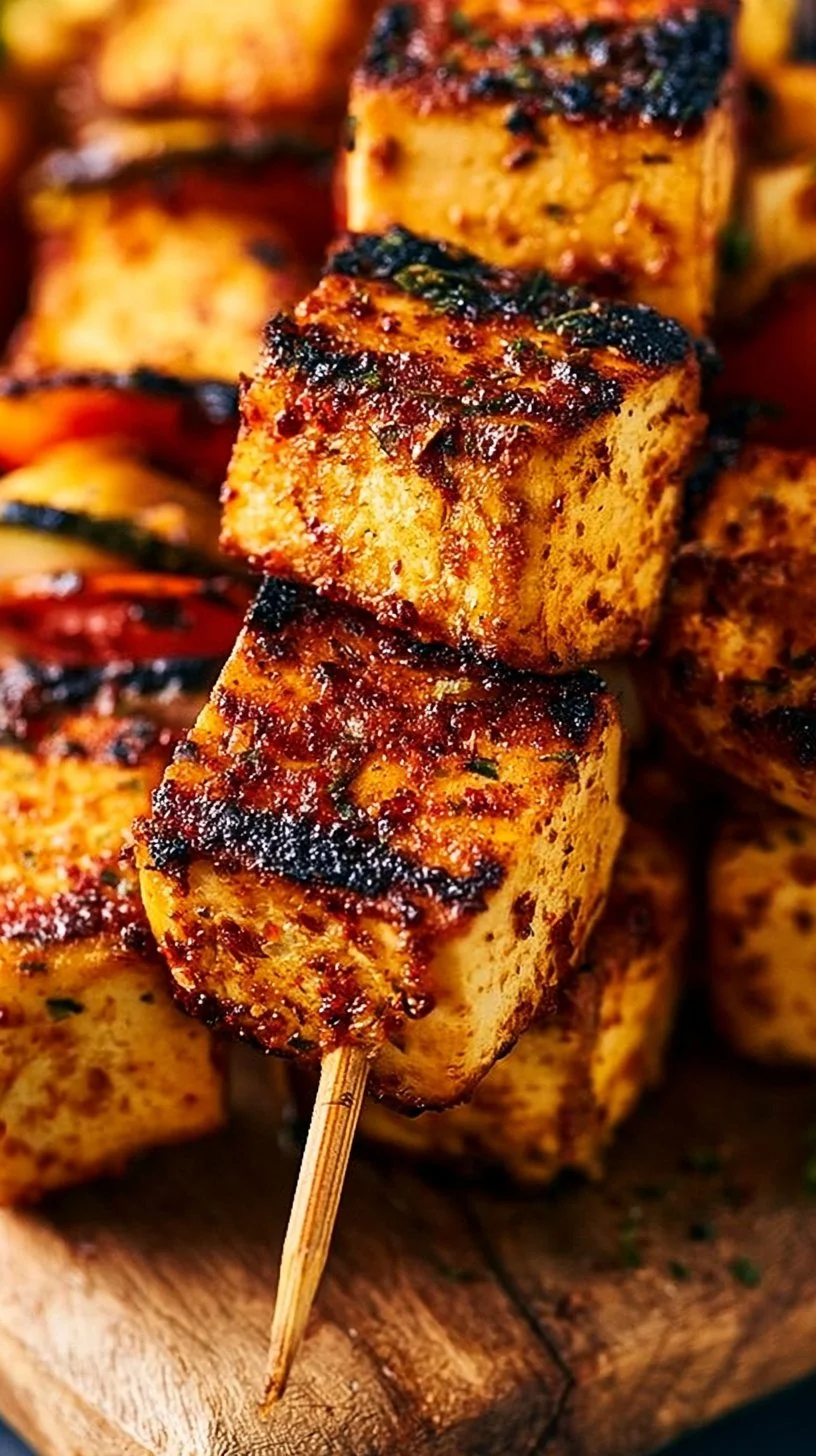 Würzige vegane Tofu-Spieße vom Grill