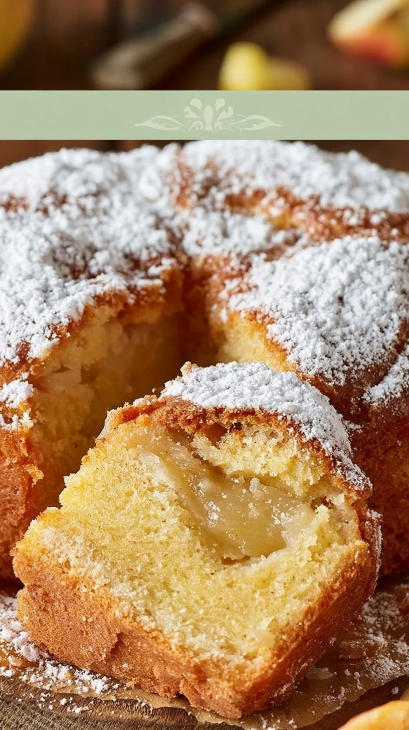 Blitzschneller Apfelkuchen, frisch gebacken und lecker verziert.