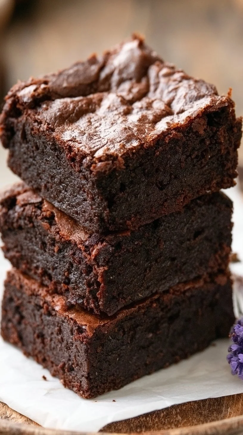 Leckere Brownies auf einem Tisch angerichtet