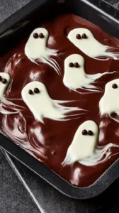 Leckere Geisterbrownies für Halloween