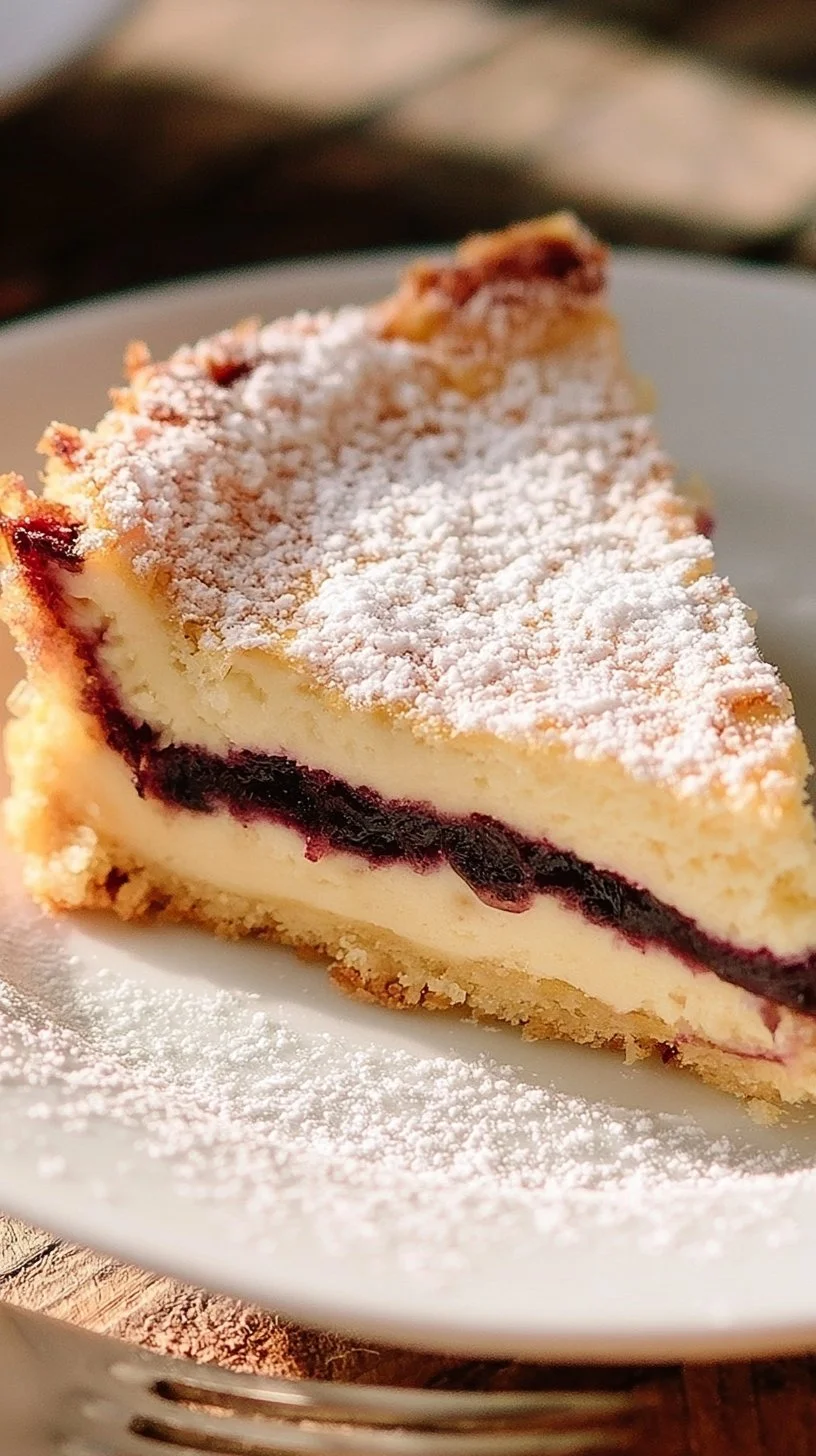 Landfrauen Käsekuchen mit Vanillequark und fruchtiger Beerenkonfitüre