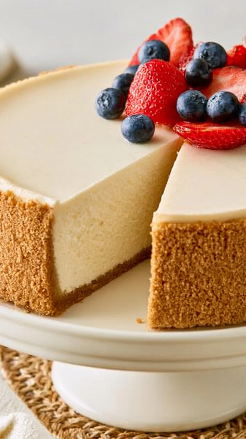 No-Bake Käsekuchen-Torte mit frischen Früchten und Sahne dekoriert