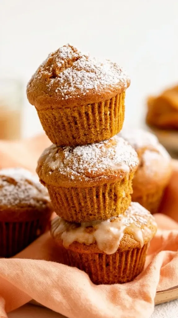 Saftige Kürbismuffins mit Kürbis und Gewürzen auf einem Teller
