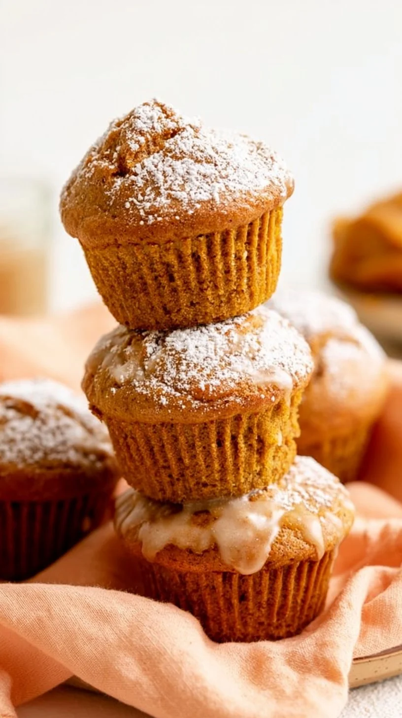 Saftige Kürbismuffins mit Kürbis und Gewürzen auf einem Teller
