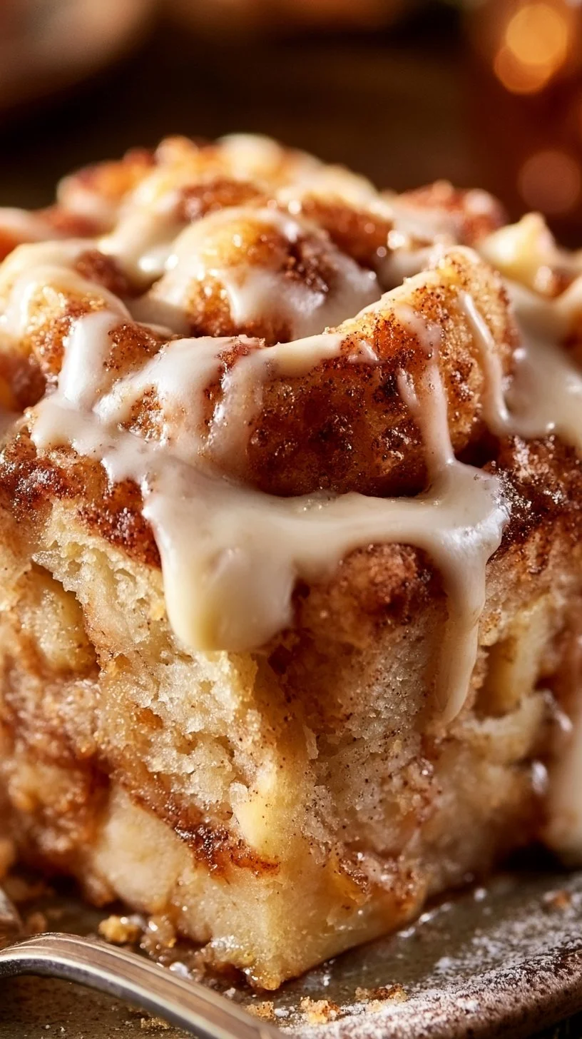 Saftiger Zimtschnecken Apfelkuchen, perfekt zum Kaffee oder als Dessert.